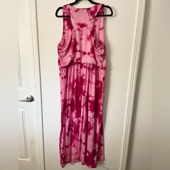 🌟5/$15🌟Faded Glory Pink Tie-Dye Maxi Dress - Picture 2 of 3